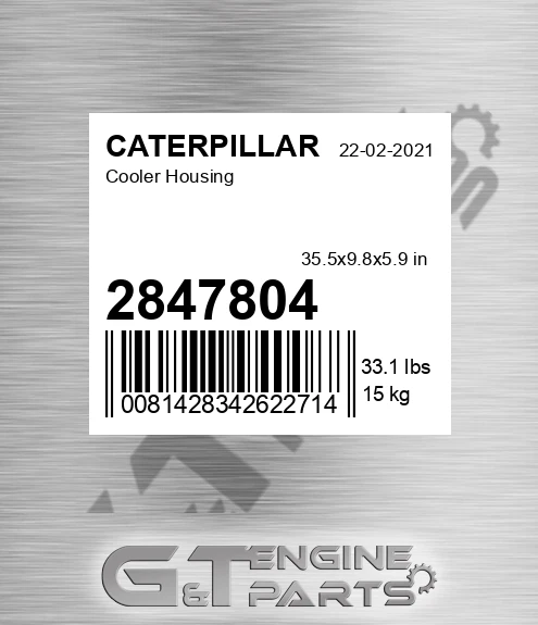 2847804 Cooler Housing for CATERPILLAR