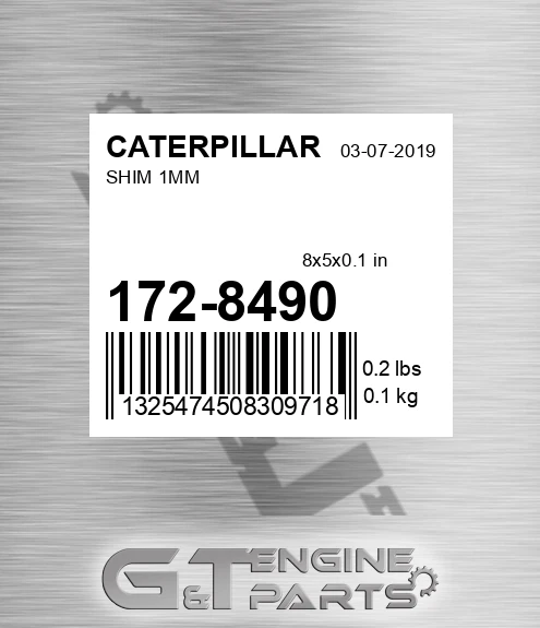 172-8490 Shim 1mm for CATERPILLAR
