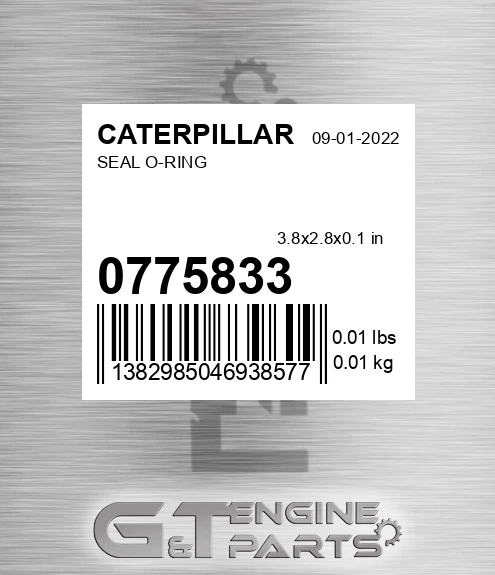 077-5833 Seal O-ring for CATERPILLAR