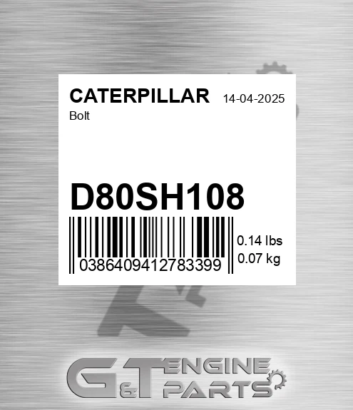 D80SH108 Bolt