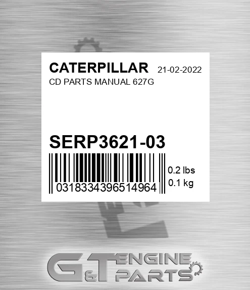 SERP3621-03 Cd Parts Manual 627g for CATERPILLAR