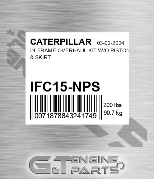 IFC15-NPS In-frame Overhaul Kit W/o Piston & Skirt