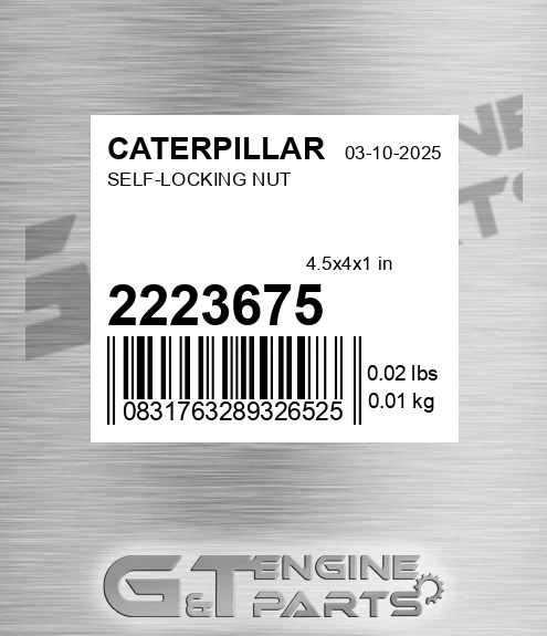 222-3675 Self-locking Nut for CATERPILLAR