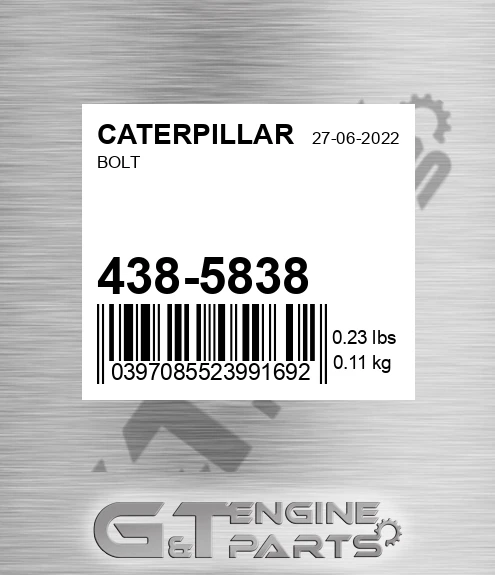 438-5838 Bolt