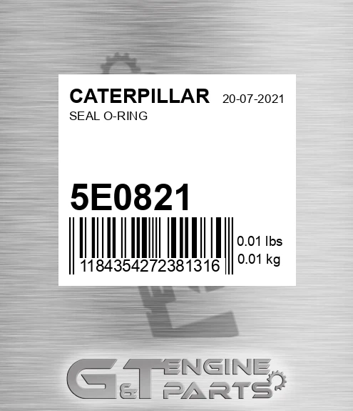 5E-0821 Seal O-ring for CATERPILLAR