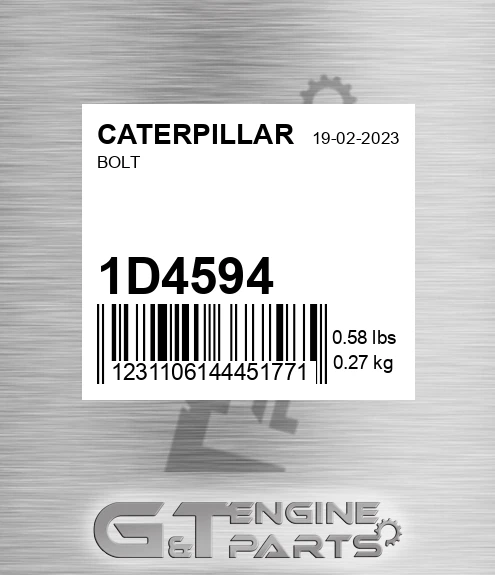 1D-4594 Bolt for CATERPILLAR
