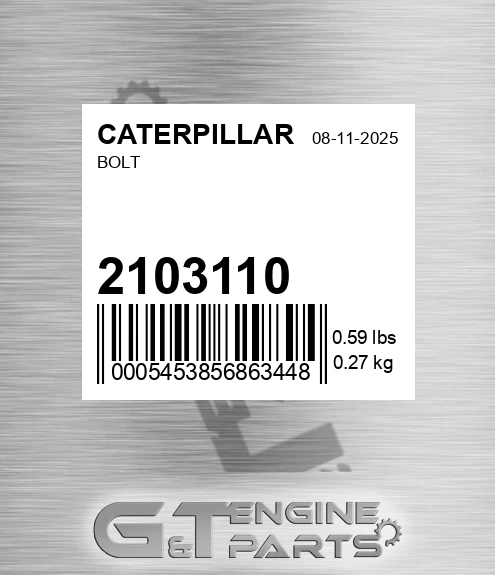 210-3110 Bolt for CATERPILLAR