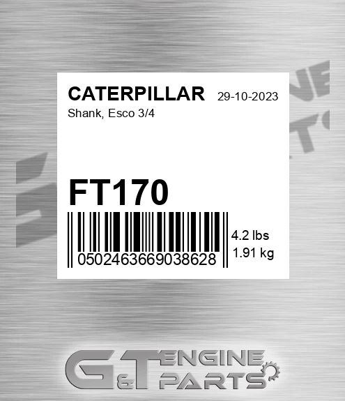 FT170 Shank, Esco 3/4 for CATERPILLAR