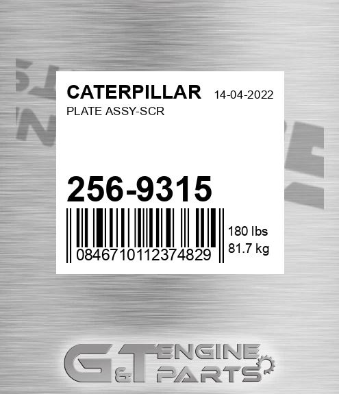 256-9315 Plate Assy-scr