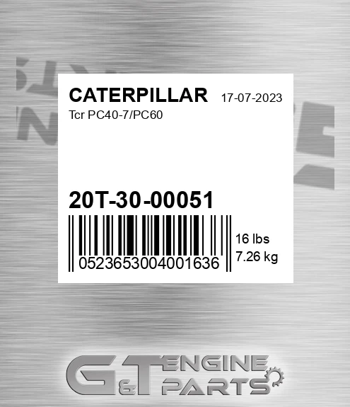 20T3000051 Tcr Pc40-7/pc60 for CATERPILLAR