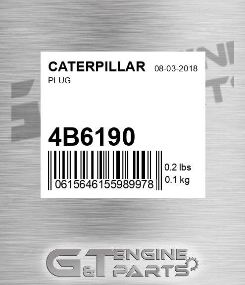 4B6190 CATERPILLAR Plug