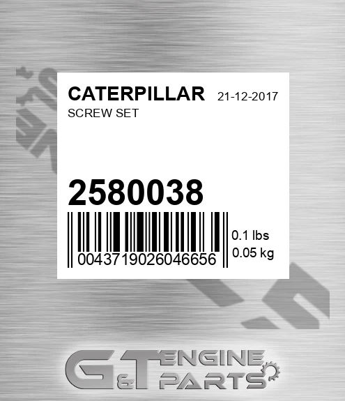 258-0038 Screw Set for CATERPILLAR