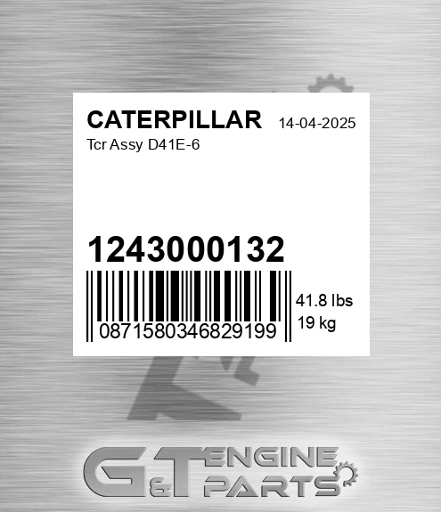 1243000132 Tcr Assy D41e-6 for CATERPILLAR