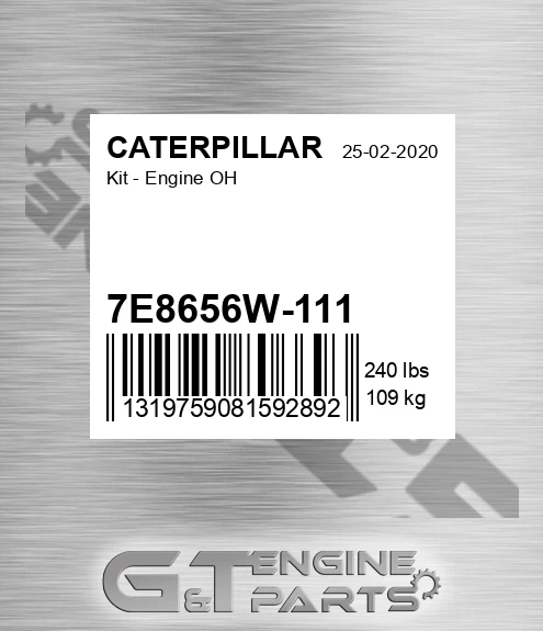 7E8656W-111 Kit - Engine Oh for CATERPILLAR