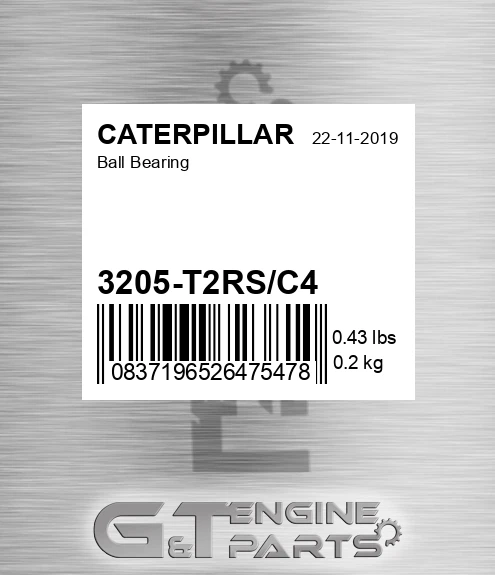 3205-T2RS/C4 Ball Bearing