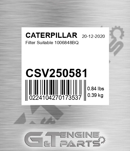CSV250581 Filter Suitable 1006848bq