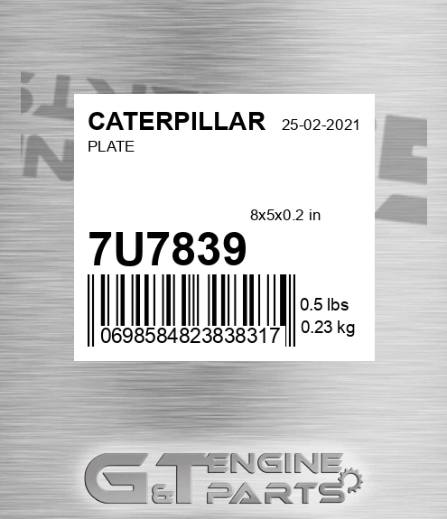 7U7839 Plate for CATERPILLAR