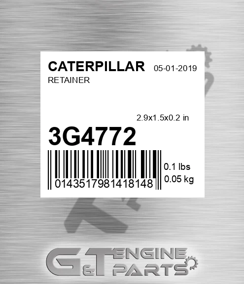 3G4772 Retainer for CATERPILLAR