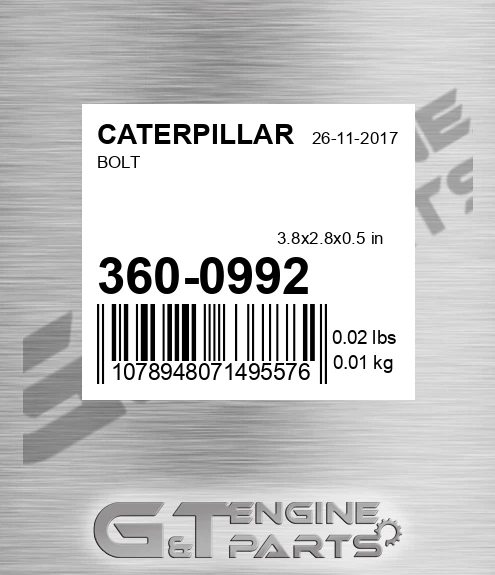360-0992 Bolt