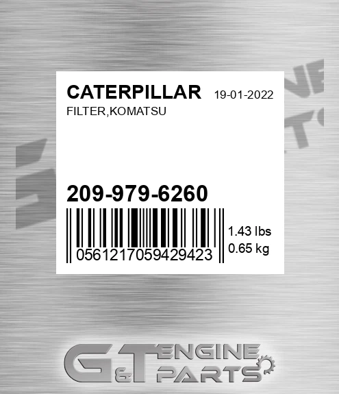 209-979-6260 Filter,komatsu for CATERPILLAR