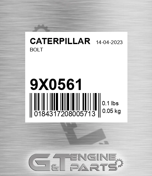 9X-0561 Bolt for CATERPILLAR