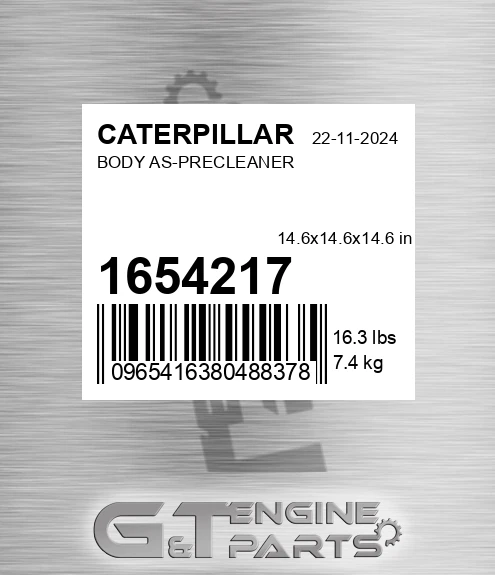 1654217 Body As-precleaner for CATERPILLAR