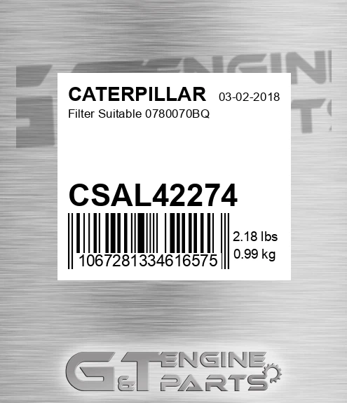 CSAL42274 Filter Suitable 0780070bq