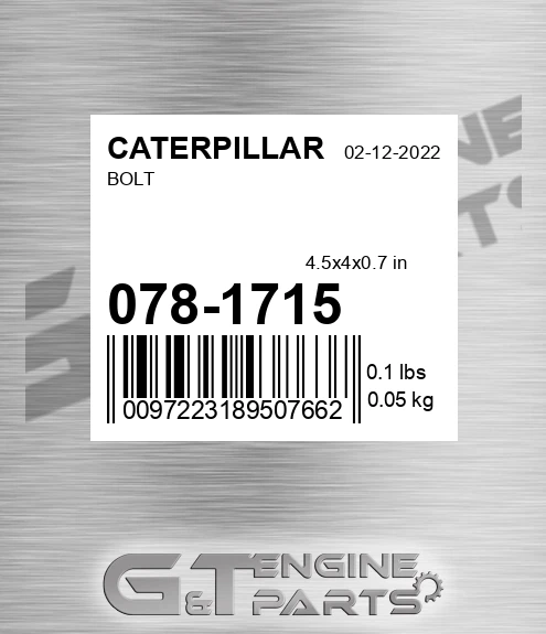 078-1715 Bolt for CATERPILLAR