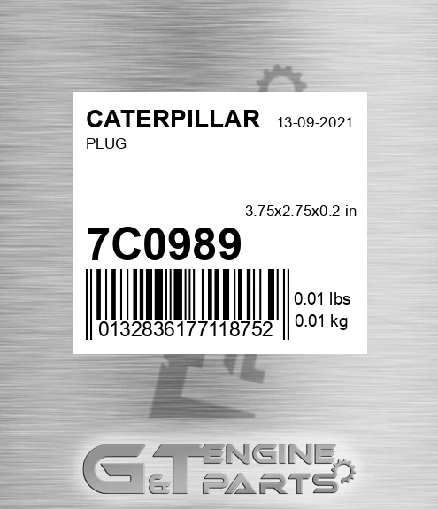7C-0989 Plug for CATERPILLAR