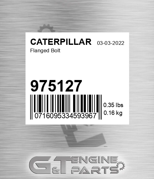 975127 Flanged Bolt for CATERPILLAR
