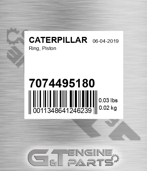 7074495180 Ring, Piston for CATERPILLAR