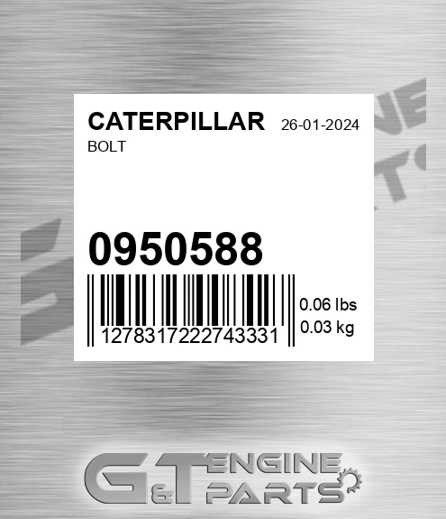 095-0588 Bolt for CATERPILLAR