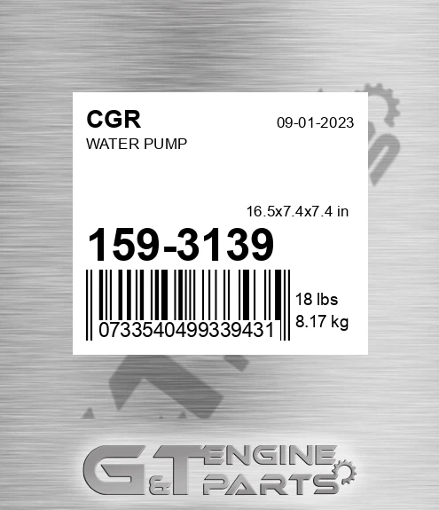 159-3139 CGR Water Pump