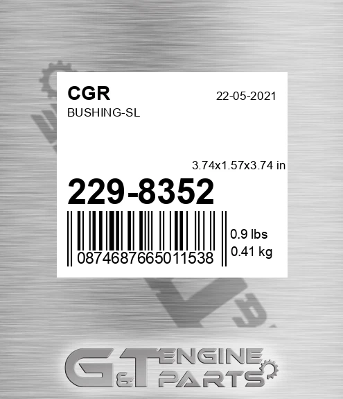 229-8352 Bushing-sl for CGR