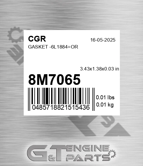 8M7065 CGR Gasket -6l1884=or