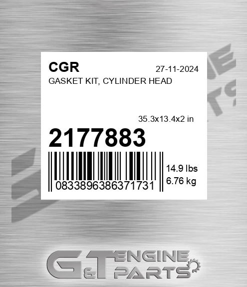 2177883 CGR Gasket Kit, Cylinder Head