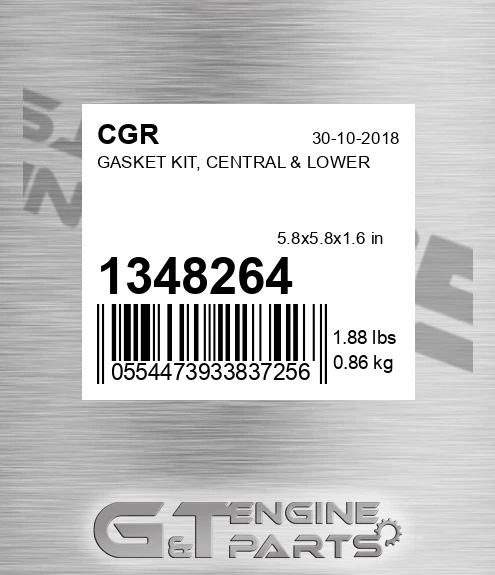 1348264 Gasket Kit, Central & Lower for CGR