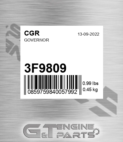 3F9809 CGR Governor