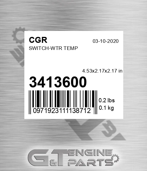 3413600 CGR Switch-wtr Temp