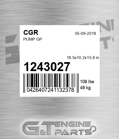 1243027 Pump Gp for CGR