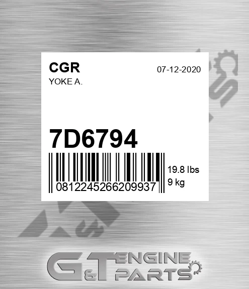 7D6794 CGR Yoke A.