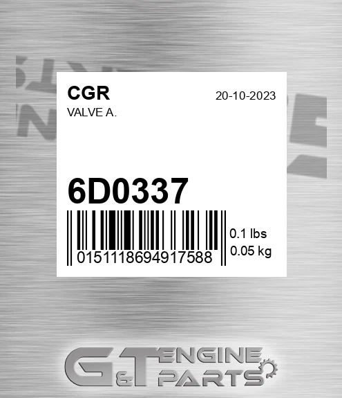 6D0337 Valve A.