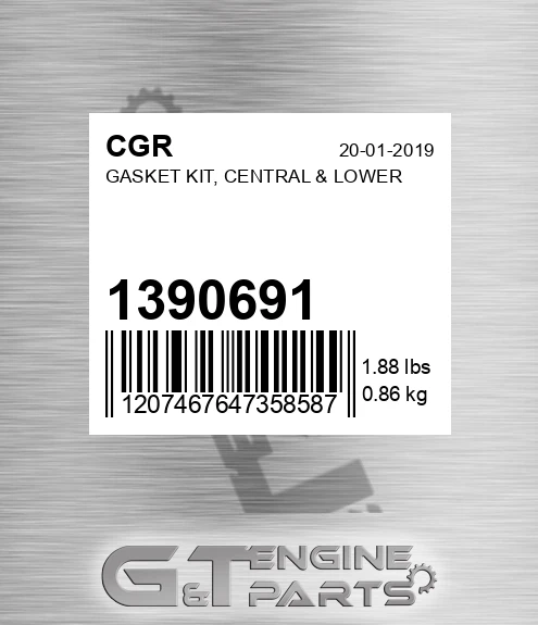 1390691 Gasket Kit, Central & Lower for CGR