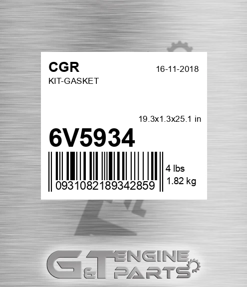 6V5934 Kit-gasket for CGR