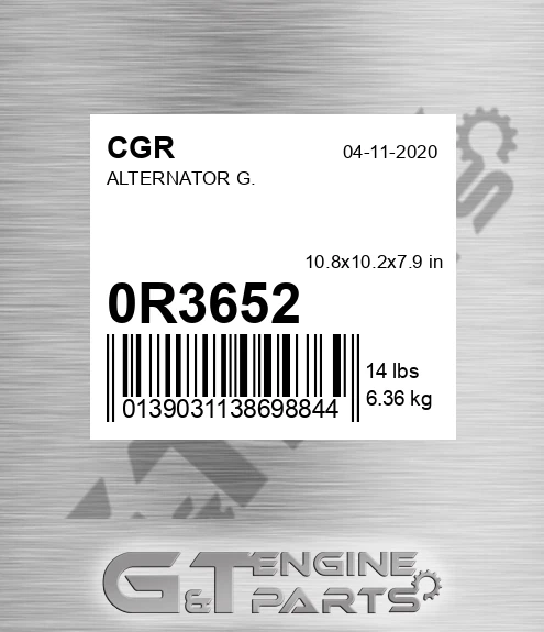 0R3652 Alternator G. for CGR