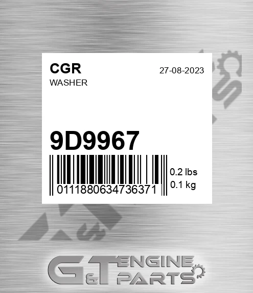 9D9967 CGR Washer