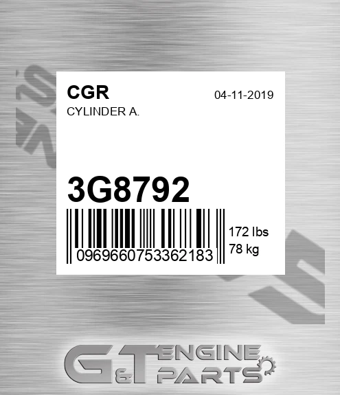 3G8792 CGR Cylinder A.