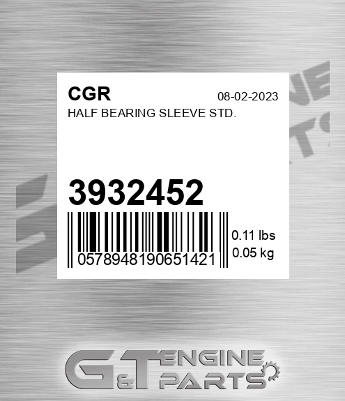 3932452 CGR Half Bearing Sleeve Std.
