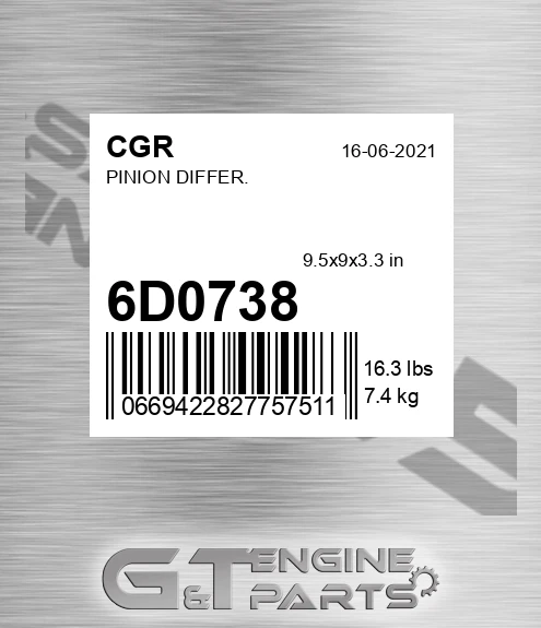 6D0738 CGR Pinion Differ.