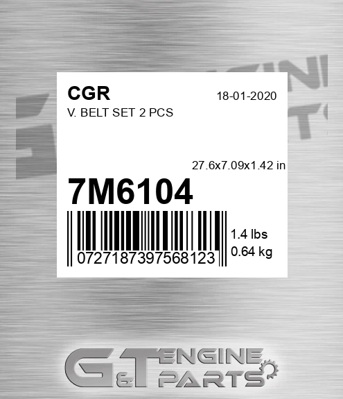 7M6104 V. Belt Set 2 Pcs